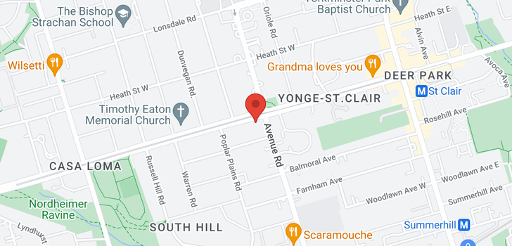 map of #405 -155 ST CLAIR AVE W
